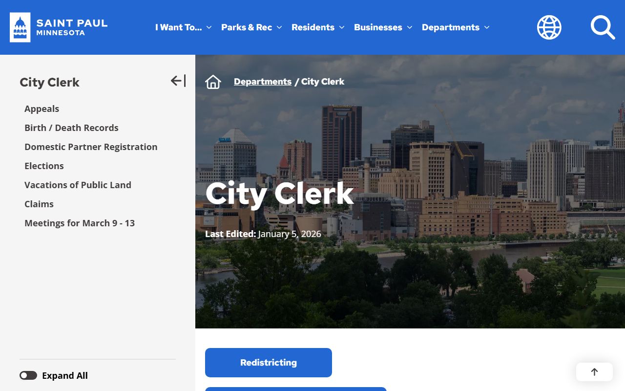 St. Paul Minnesota genealogy records - St. Paul City Clerk office