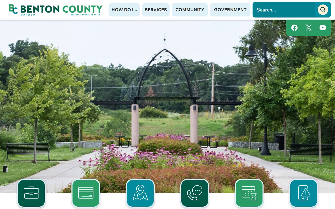 Benton County government website for genealogy records and county services