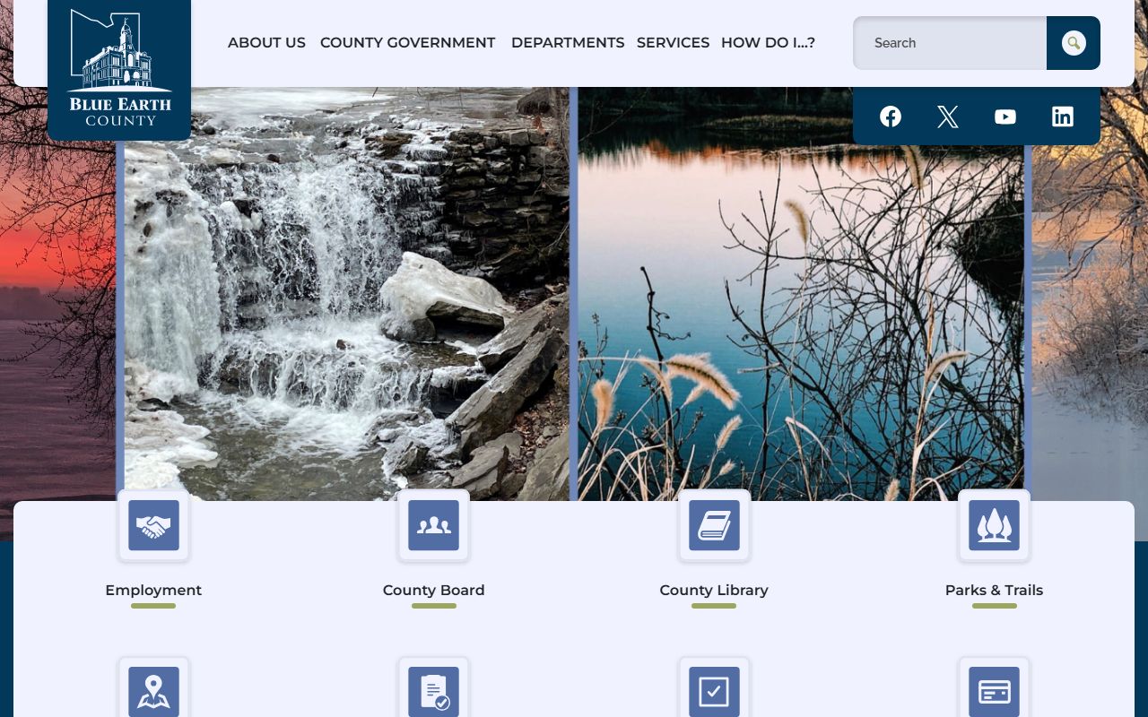 Blue Earth County government website for records and services