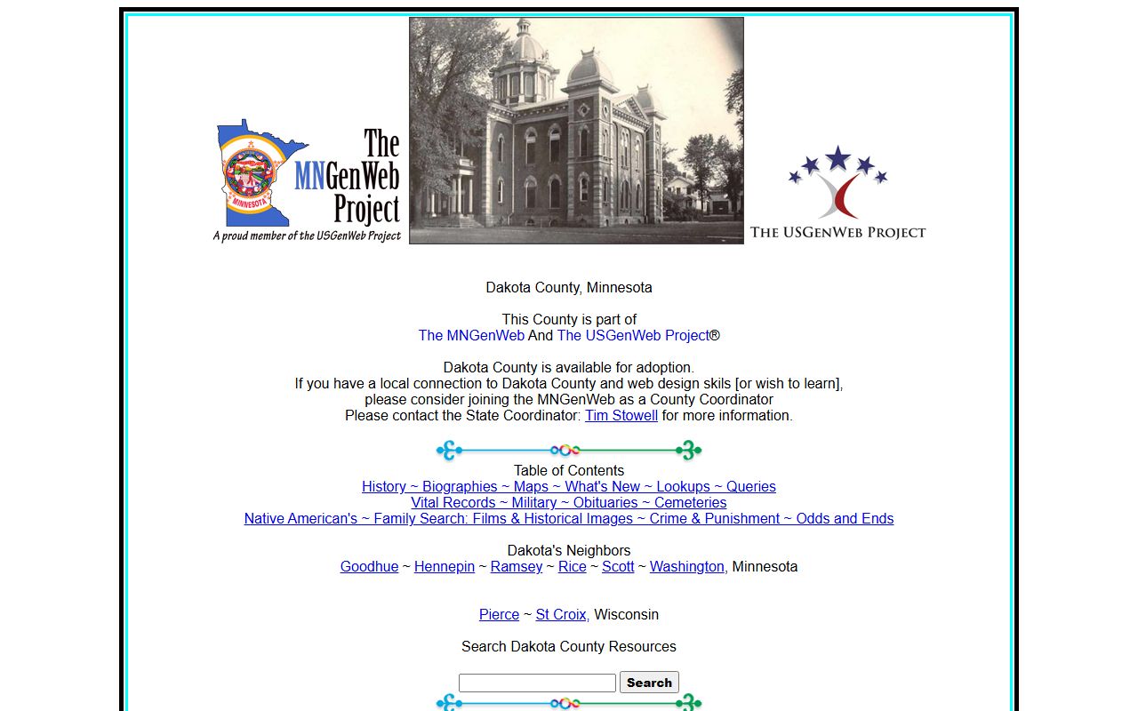 Dakota County MNGenWeb genealogy records