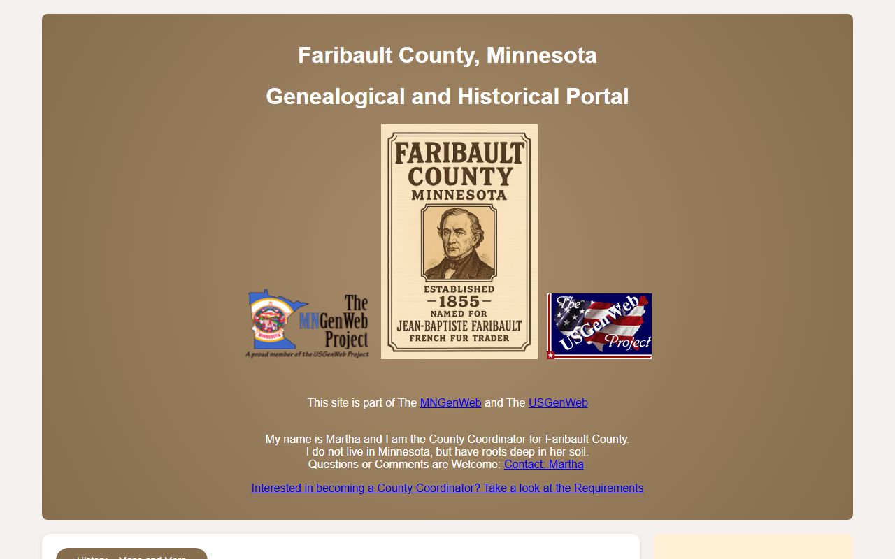 Faribault County genealogy records MNGenWeb