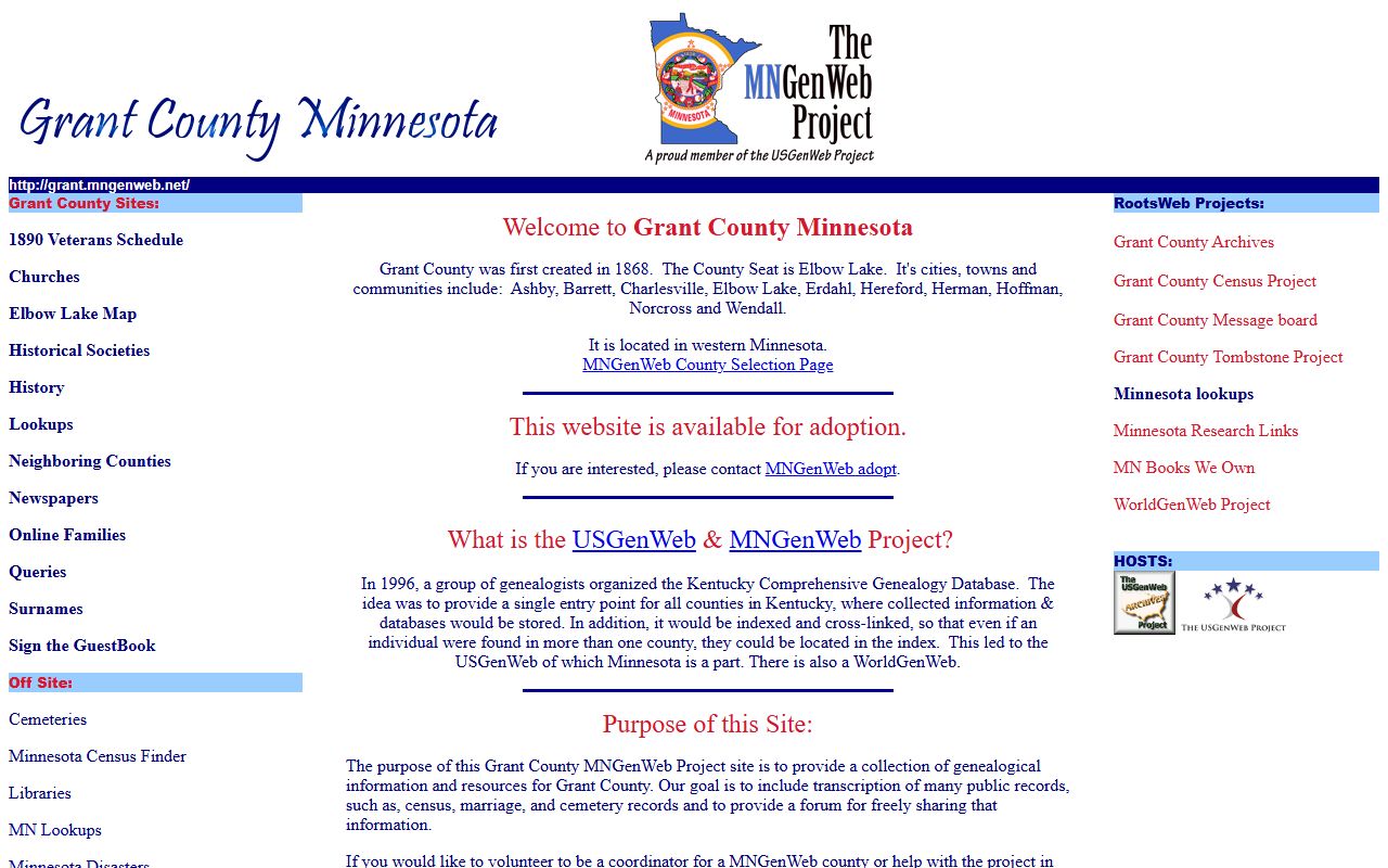 Grant County genealogy records MNGenWeb