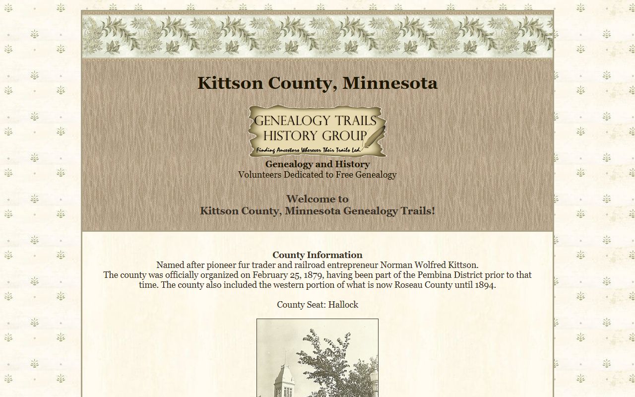 Genealogy Trails Kittson County Minnesota records