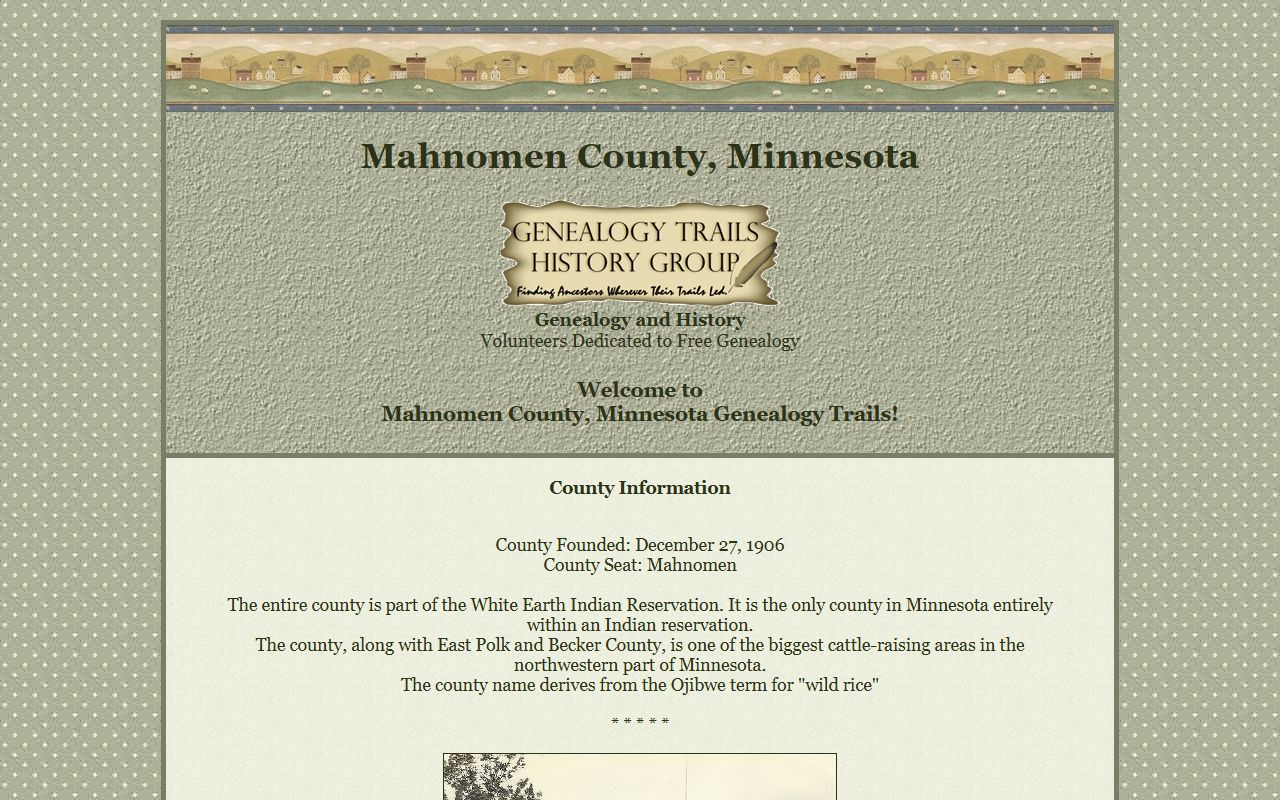 Mahnomen County Genealogy Trails transcribed records