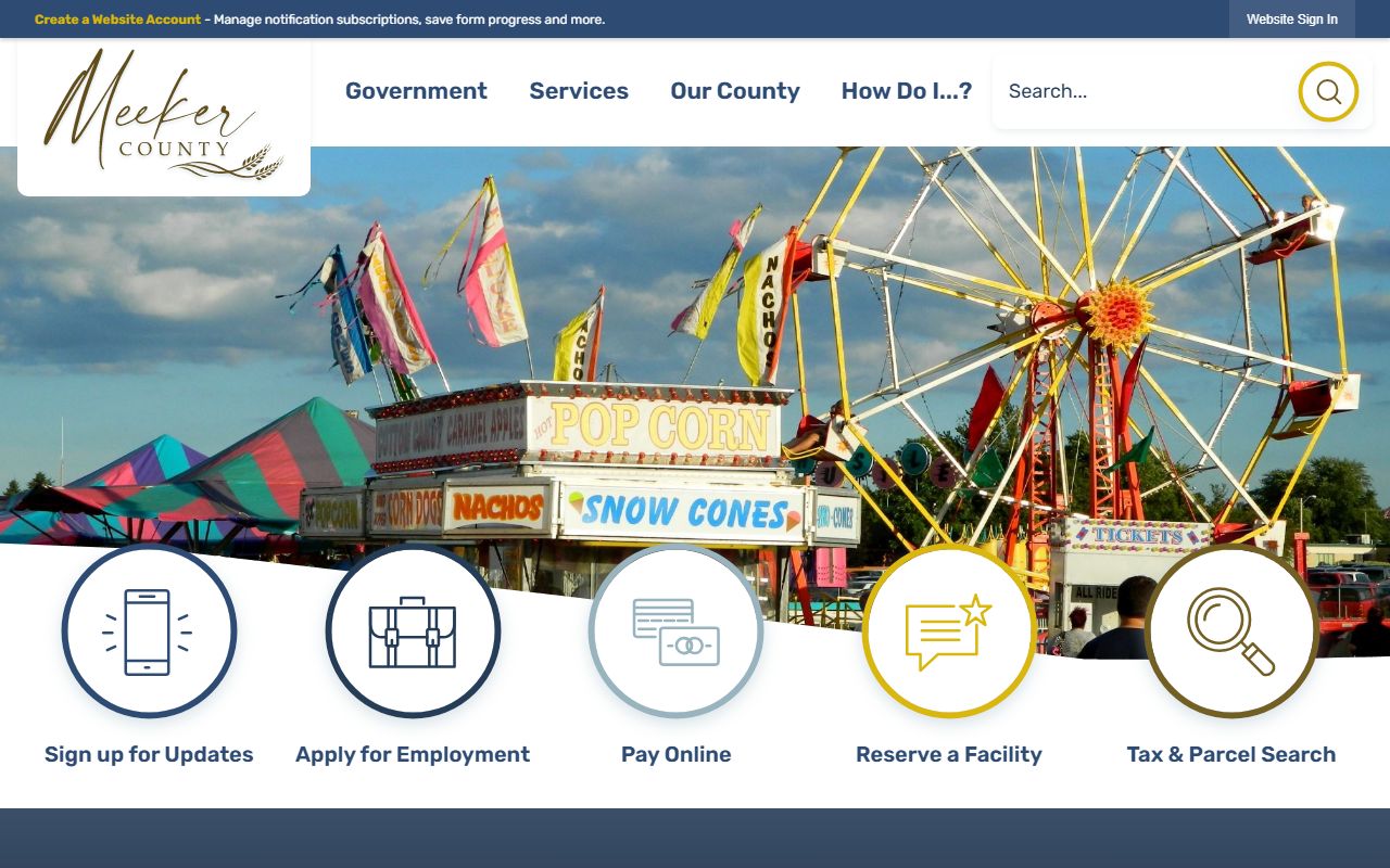 Meeker County Government website for genealogy records