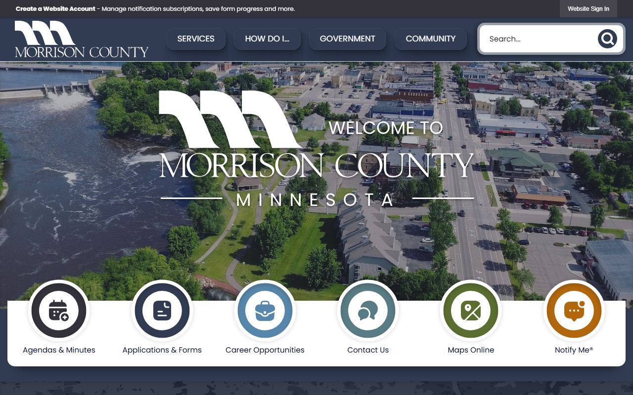Morrison County Government website for genealogy records