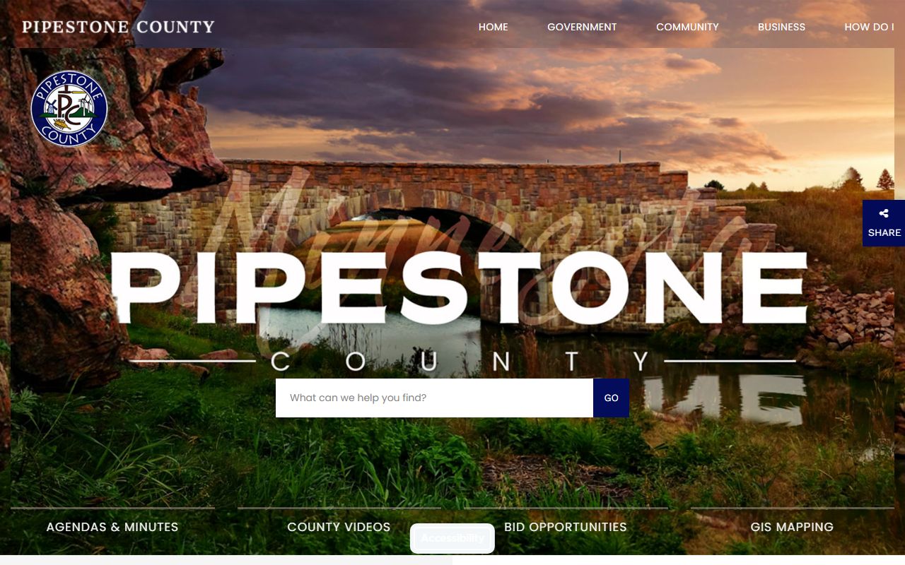 Pipestone County Government genealogy records portal