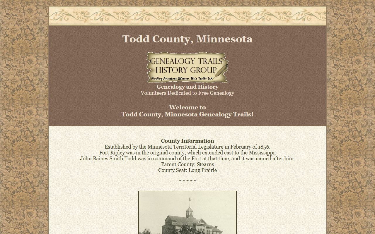 Todd County genealogy records online