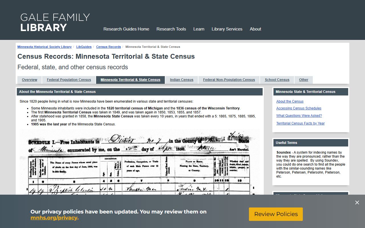MNHS State Census Guide - Minnesota Genealogy Records